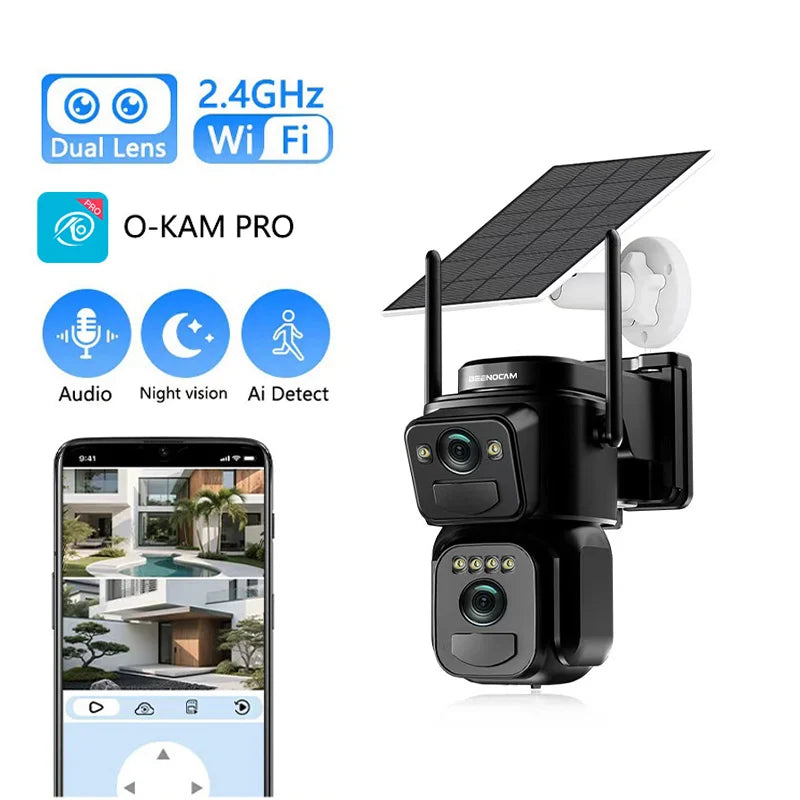 SZSINOCAM Dual Lens Solar WiFi Camera 24h Surveillance