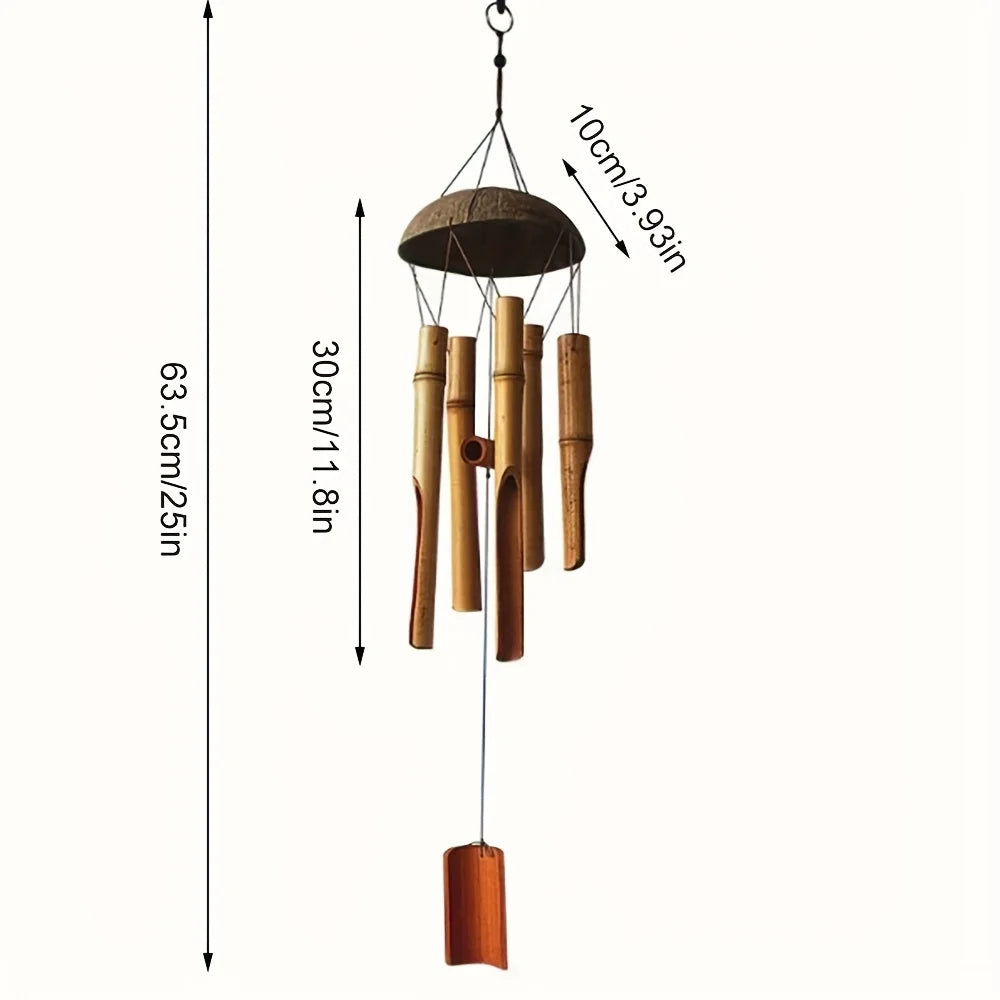 Bamboo Wind Chimes Outdoor Garden Home Decor Hanging Ornament