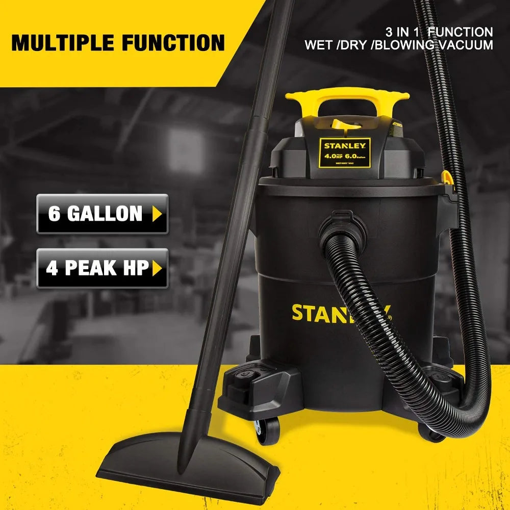 Stanley Wet Dry Vacuum Cleaner 4 HP Power For Garage And Home