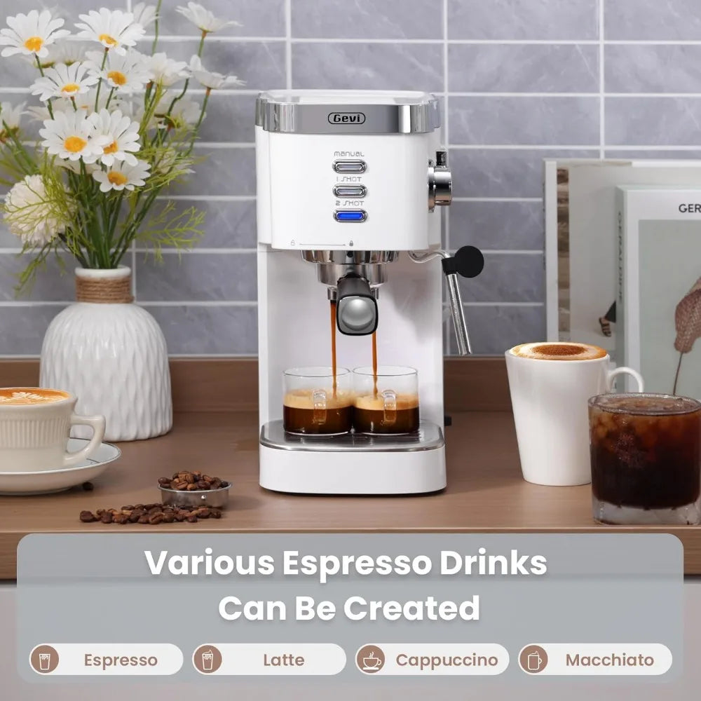 Gevi Espresso Machine 20 Bar With Milk Frother Steam Wand