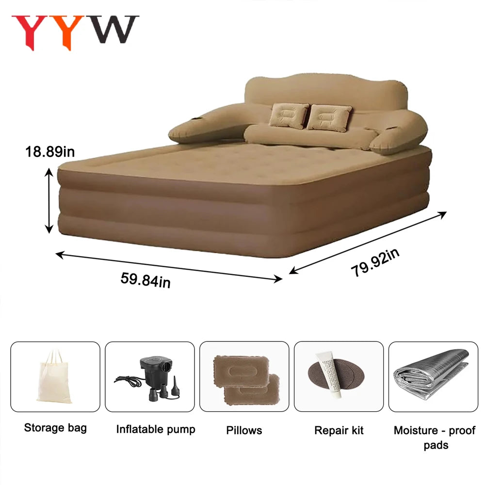 Portable Inflatable Two Person Camping Air Mattress Bed