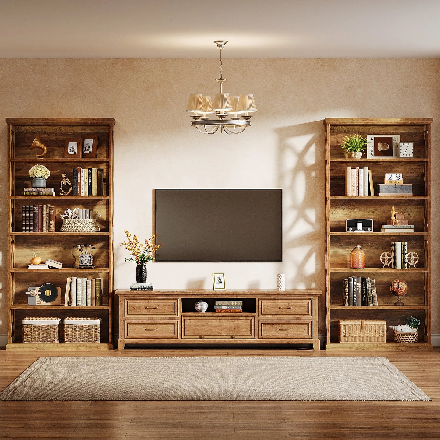 Tribesigns 6 Tier Wood Freestanding Bookshelf Industrial Display