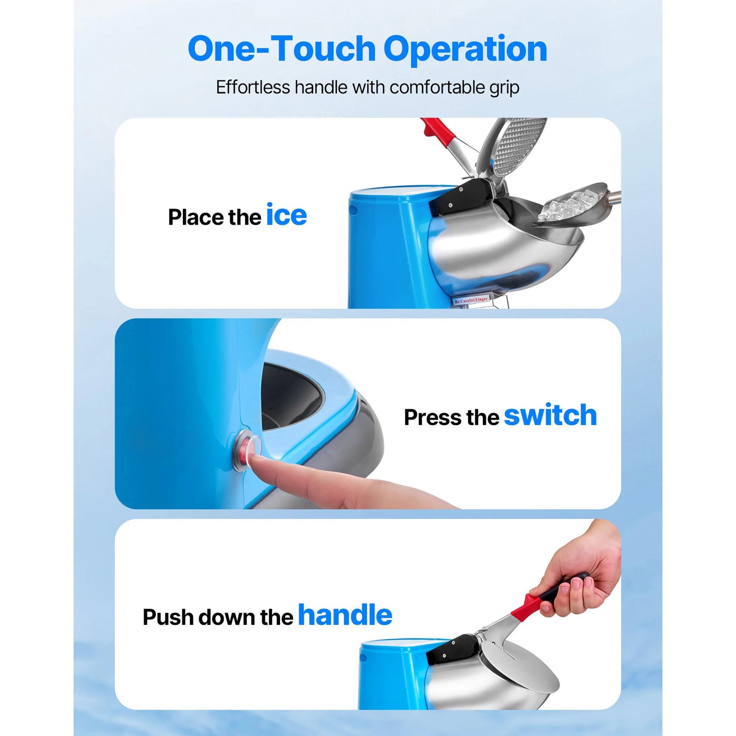 SucceBuy Ice Crusher Machine 220 Lb Per Hour Snow Cone Maker