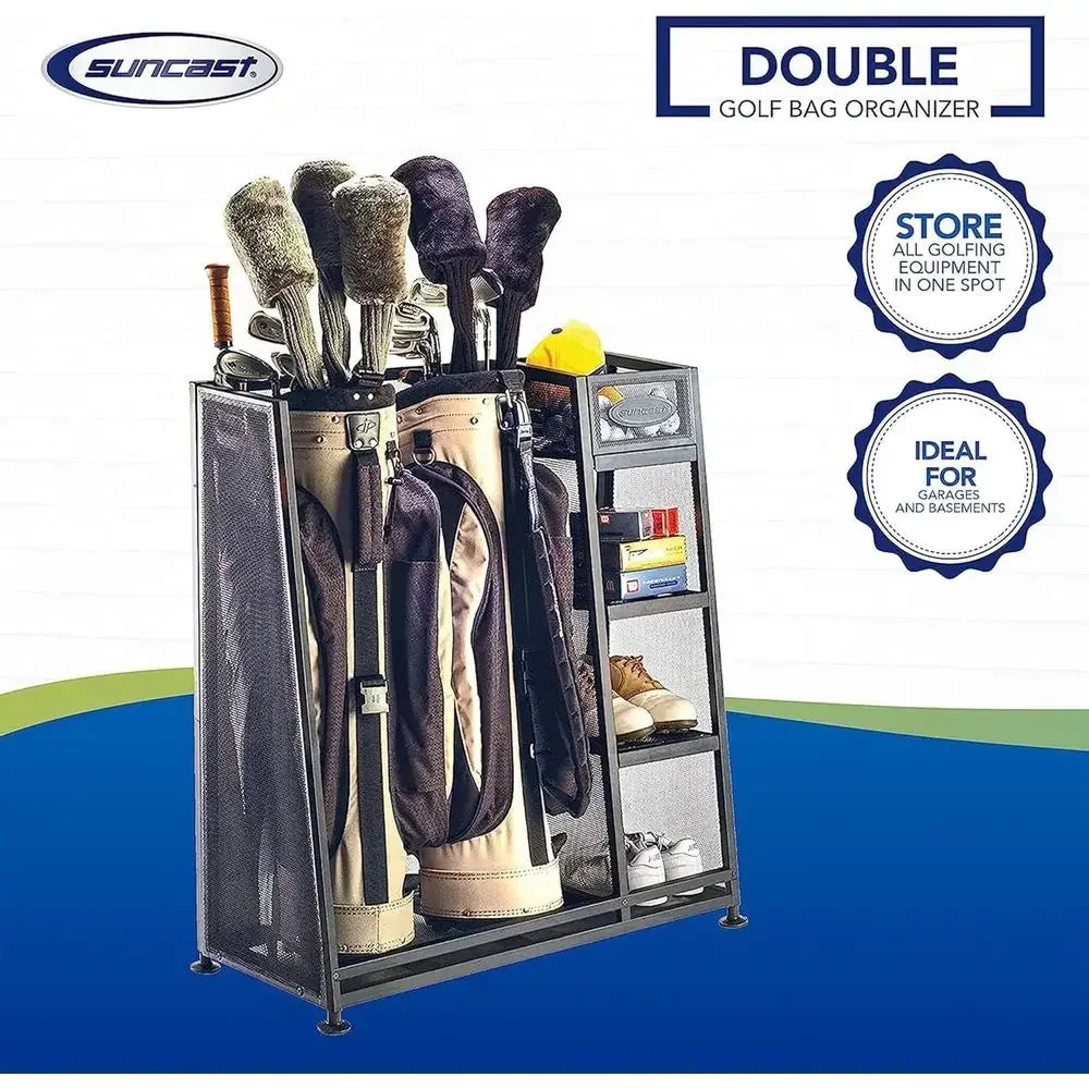 Suncast Heavy-Duty Metal Organizer Rack With 3 Storage Shelves