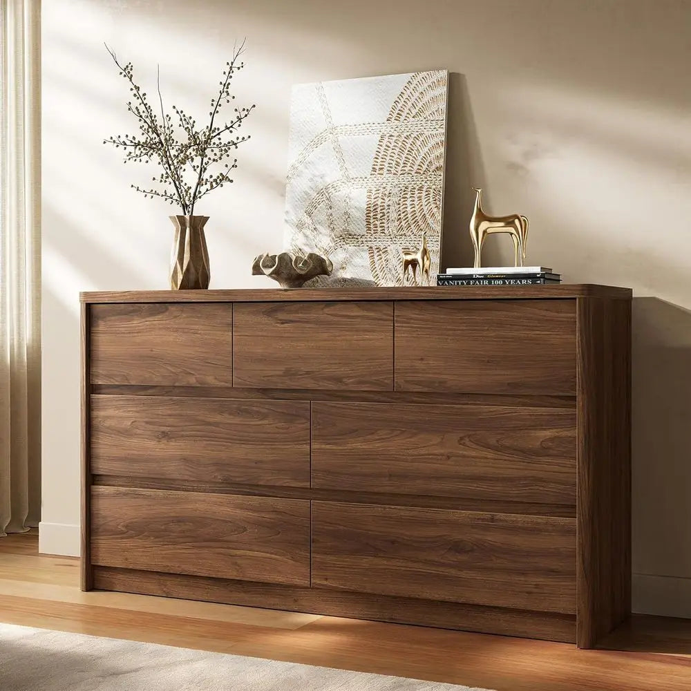 3 Piece Bedroom Set 7-Drawer Dresser And Nightstands USB Type-C