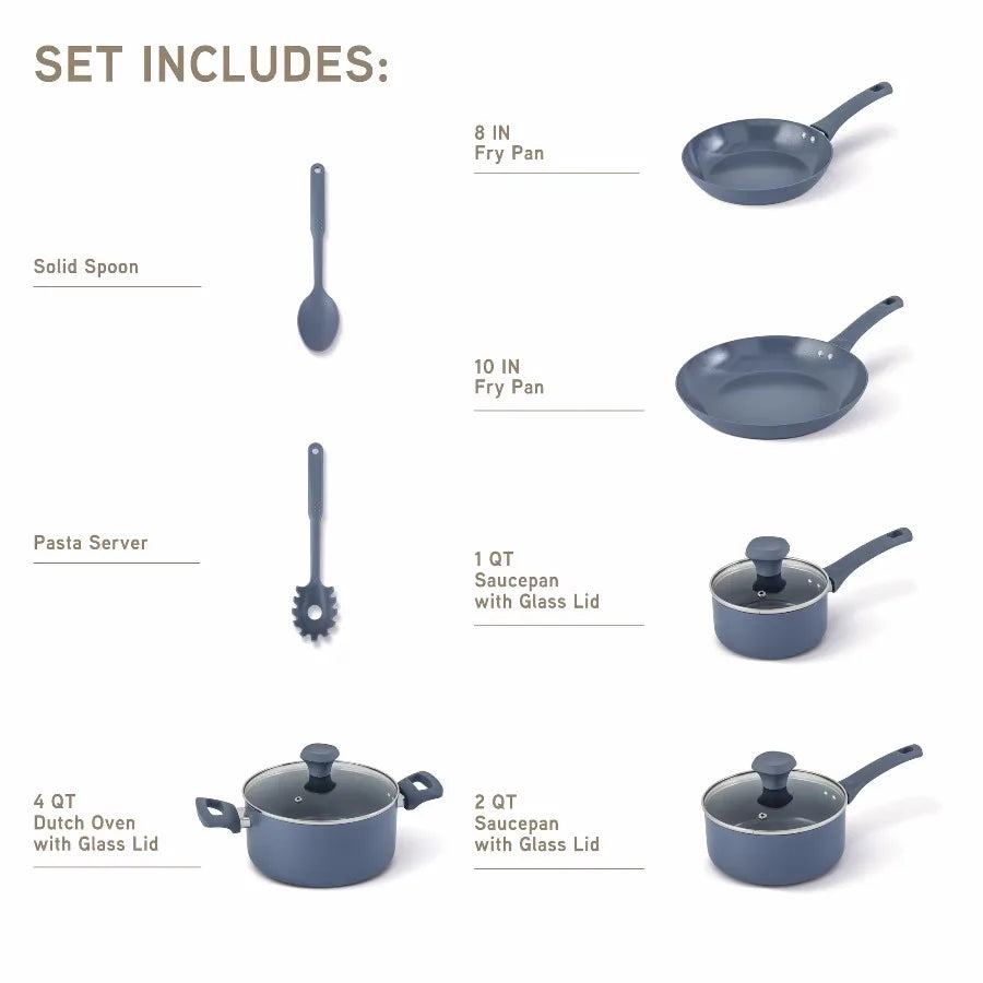 Elements By Thyme & Table Ceramic Non-Stick Cookware Set