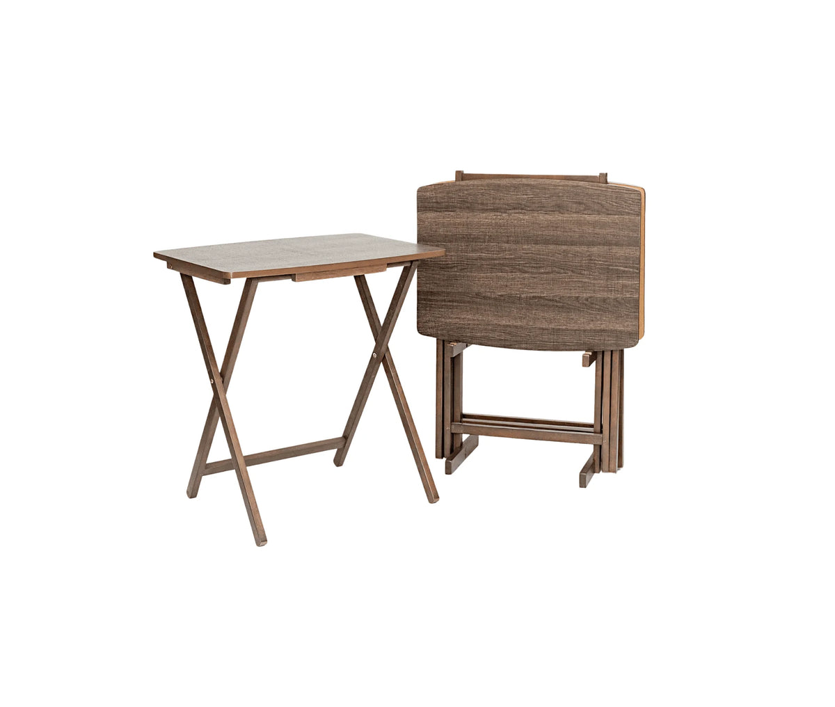 Mainstays 5-Piece Folding TV Tray Table Set With Storage Rack