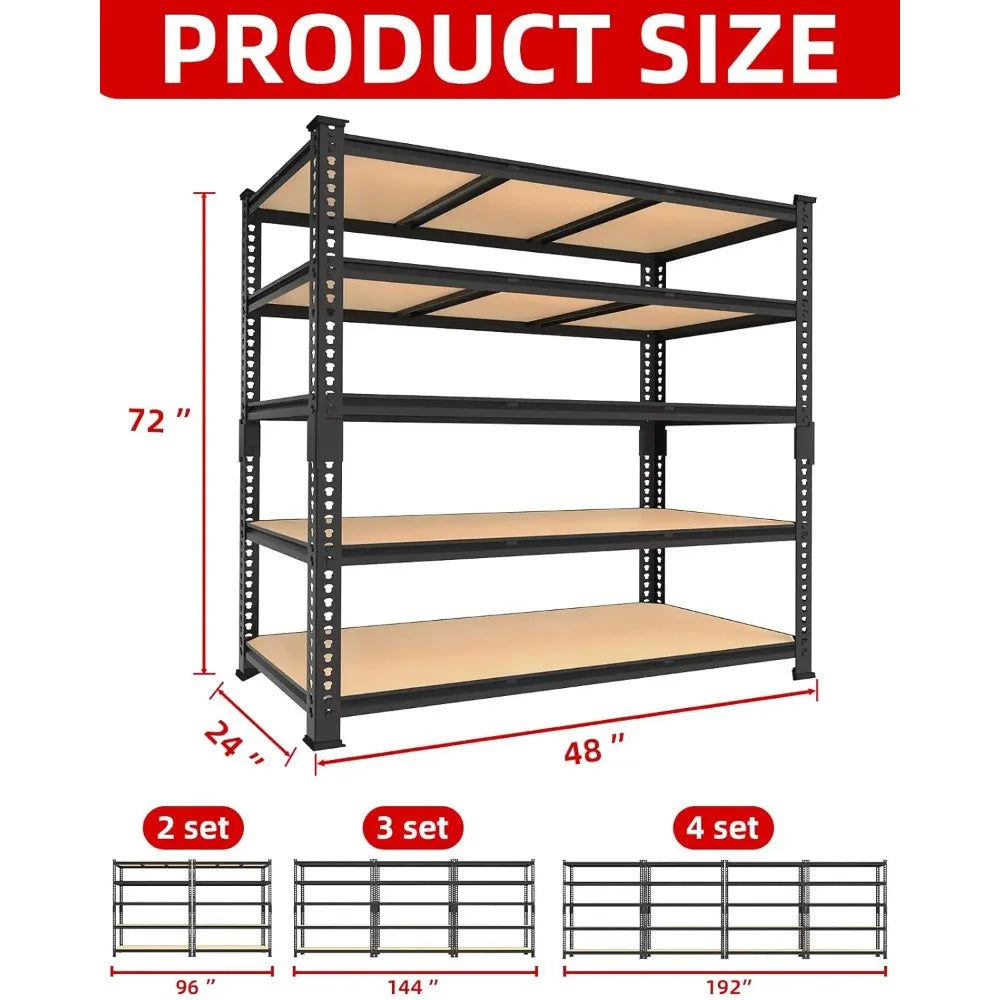 JIMANG Heavy Duty Adjustable Garage Shelving Unit 5 Tier Steel