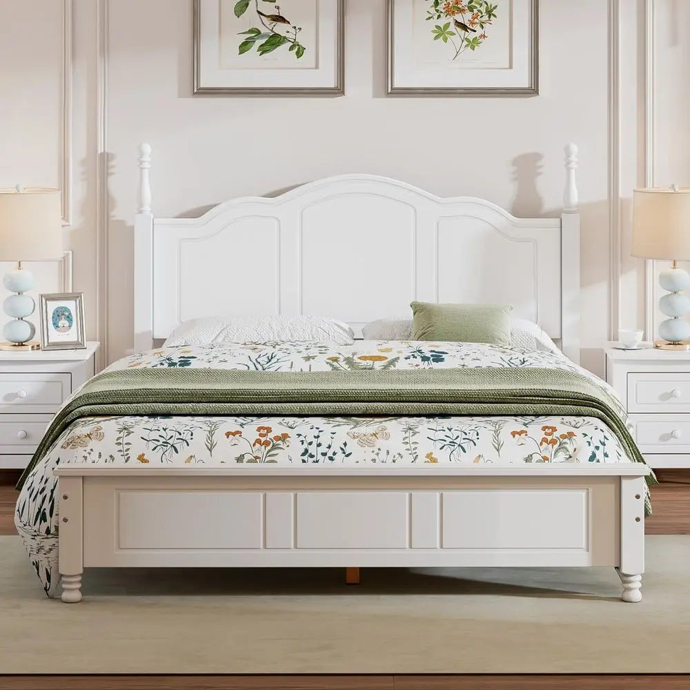 Bright Designs 3 Piece Wood Platform Bed Set With Nightstands