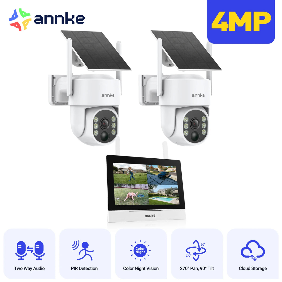 ANNKE 4MP Wireless Security Camera System With Touchscreen NVR
