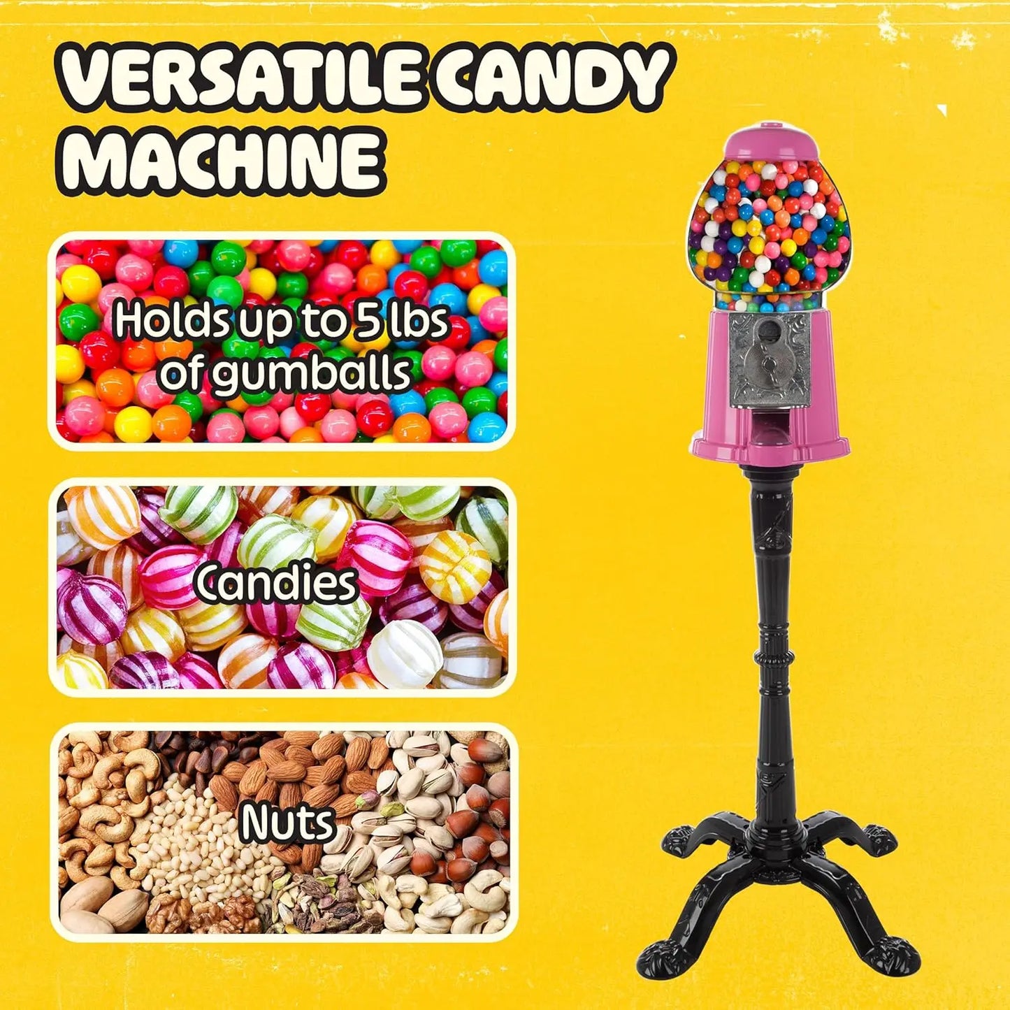 XMSJ Gumball Machine With Stand And Glass Globe Coin Bank