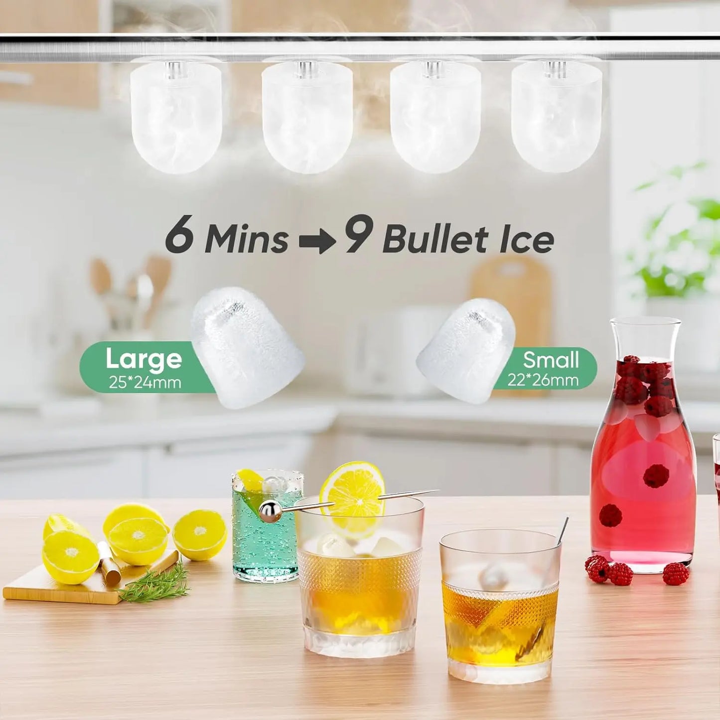 Portable Countertop Ice Maker Self Cleaning Quiet Home Kitchen RV