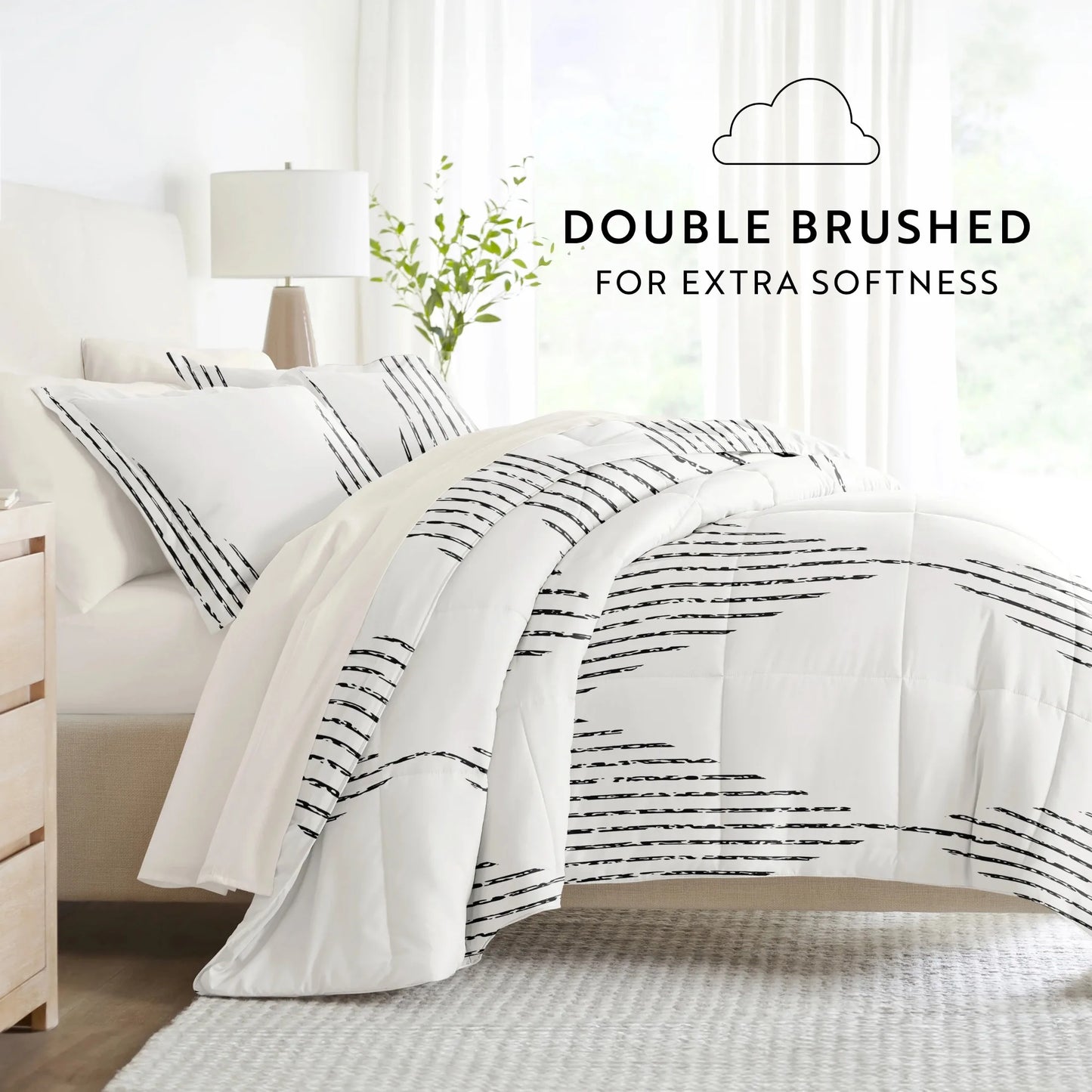7 Piece Bedding Bundle Microfiber Patterned Comforter And Sheet Set