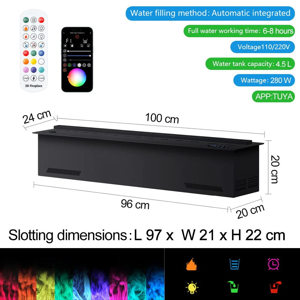 AFLYEVER Water Vapor Fireplace Humidifier 3D Steam Decorative