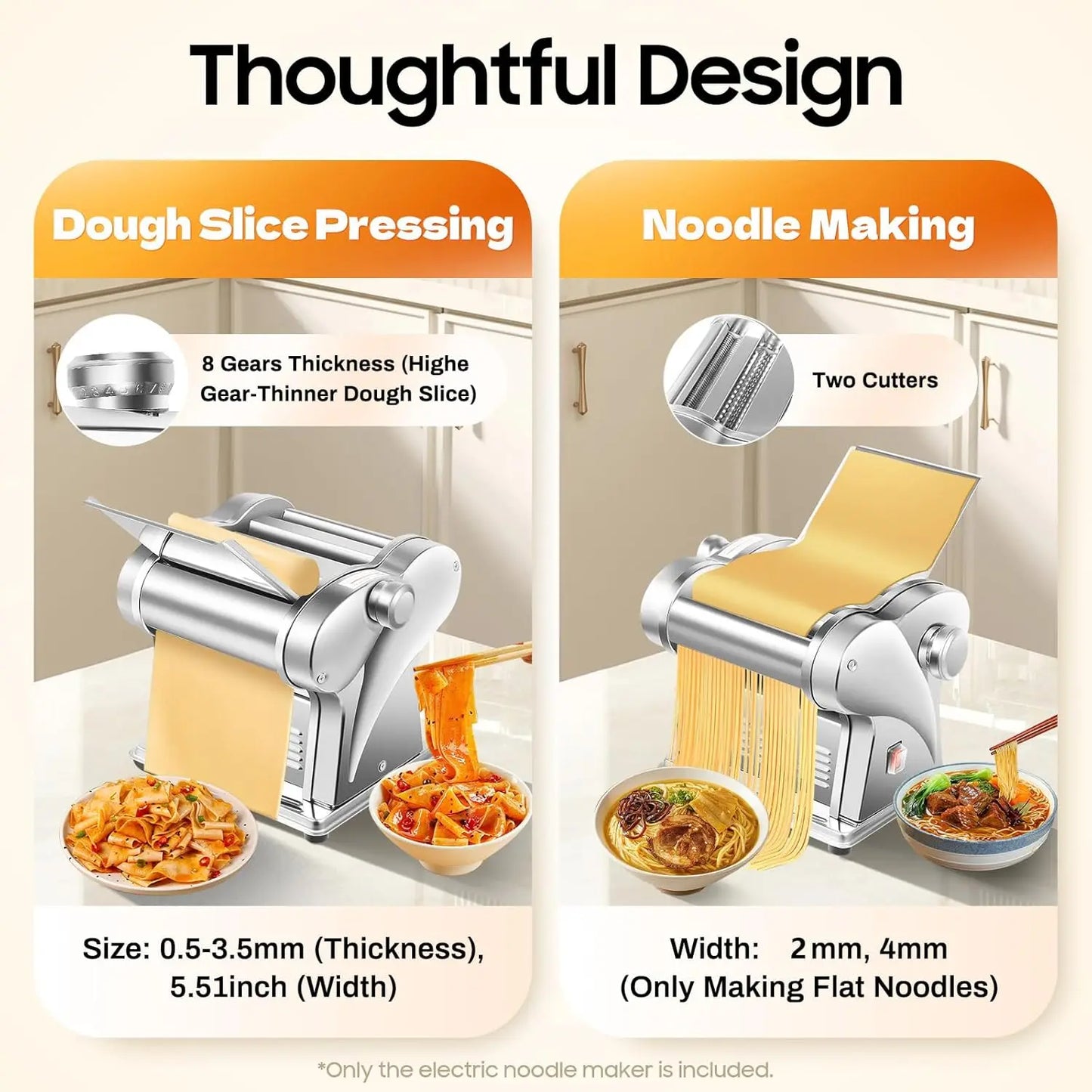 XMSJ Electric Pasta Maker Machine 135W Stainless Steel
