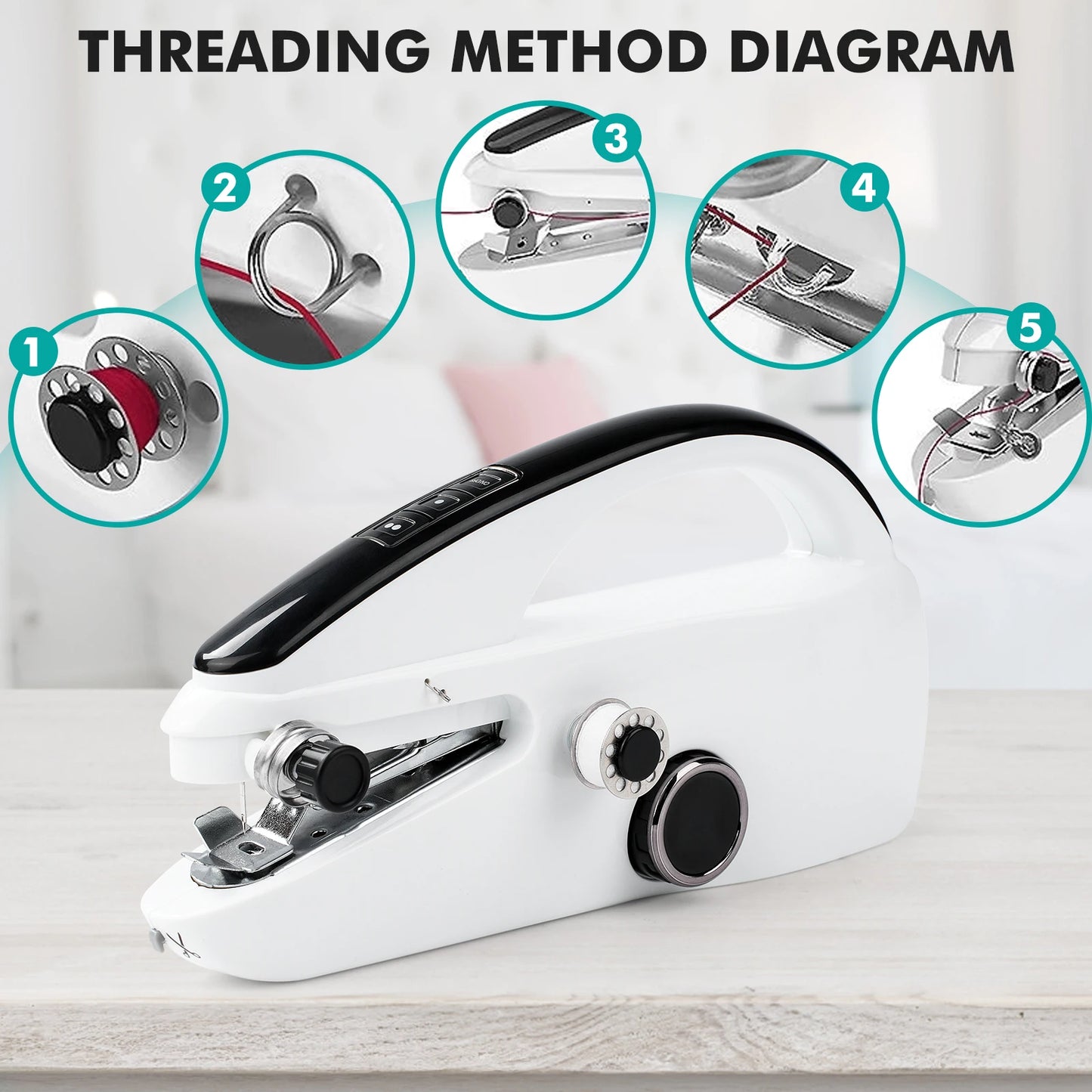 Mini Handheld Portable Electric Sewing Machine With Accessories