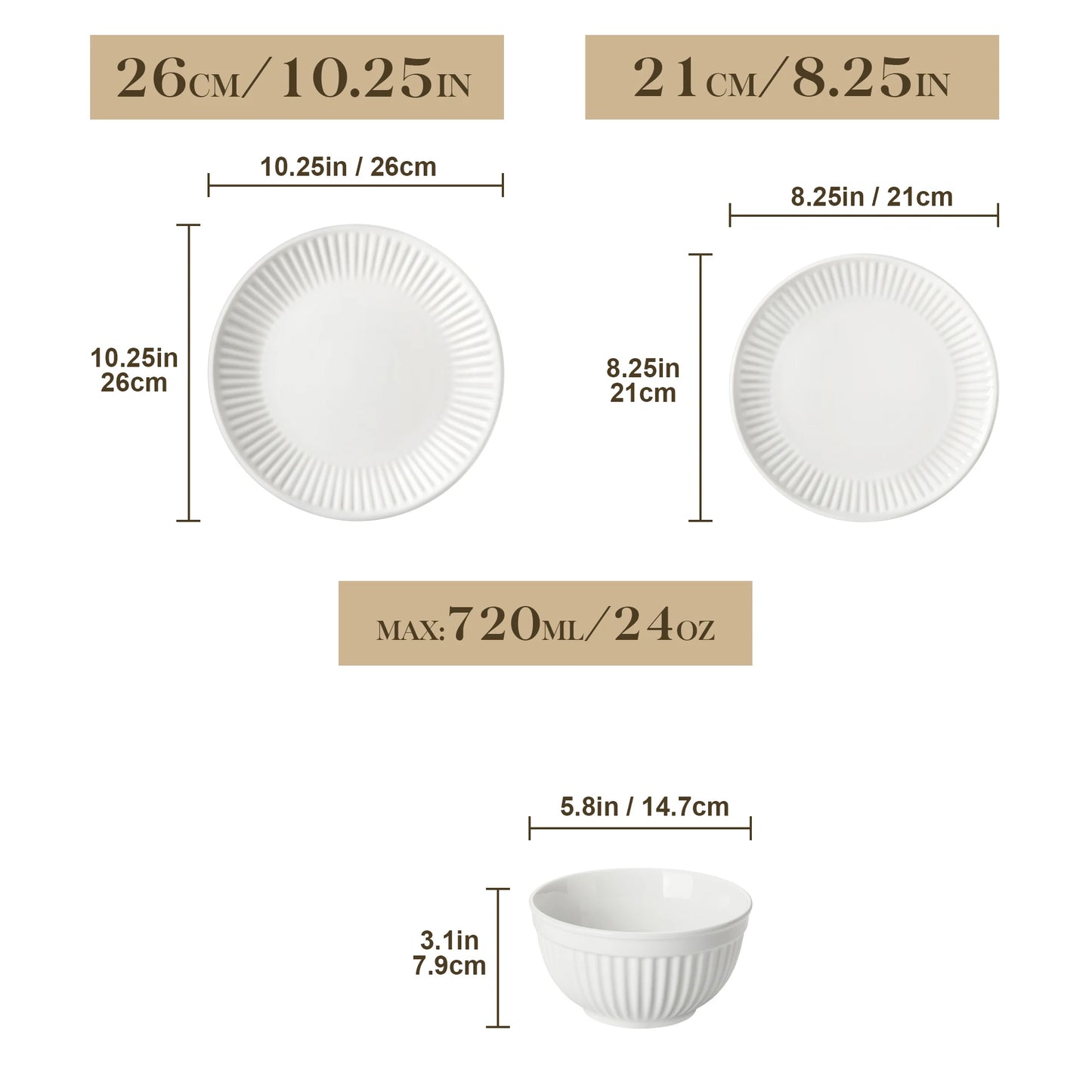 Malacasa Leila Ceramic Dinnerware Plate And Bowl Set