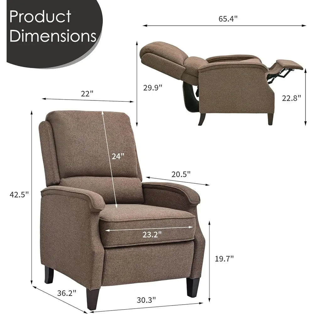 Recliner Chair With Adjustable Lumbar Support Home Theater Seating
