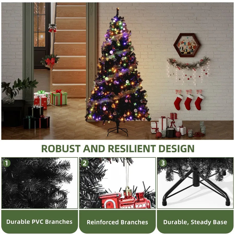 Uforic Pre Lit Artificial Pine Christmas Tree with Remote Control