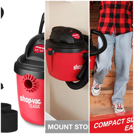 XMSJ 2.5 Peak HP Wet Dry Vacuum Portable Collapsible Handle