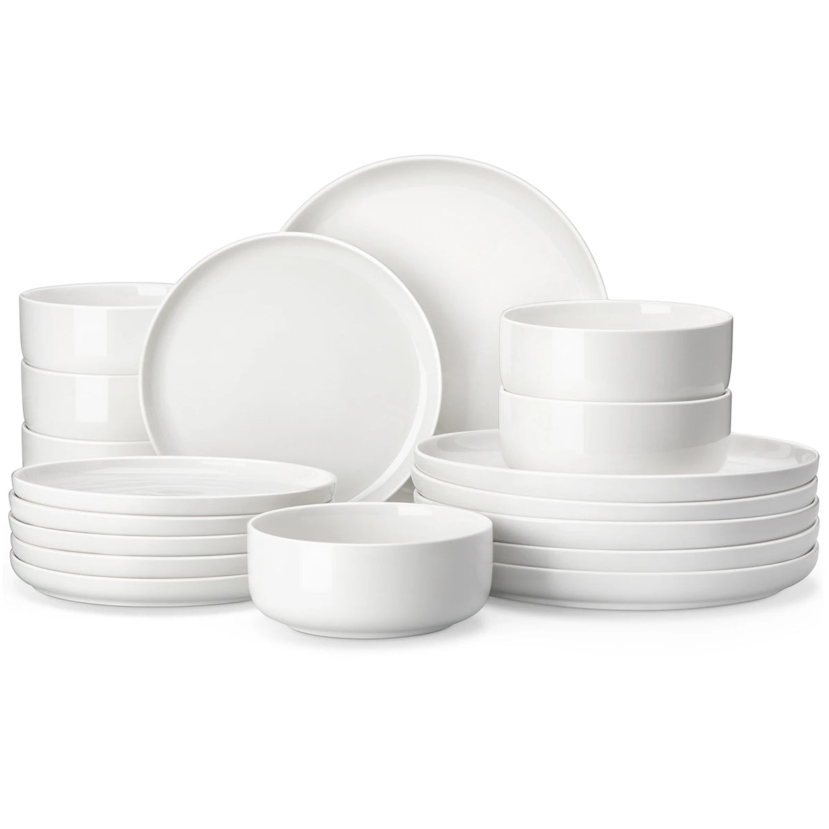 Malacasa Ceramic Dinnerware Set Round Porcelain Plates And Bowls