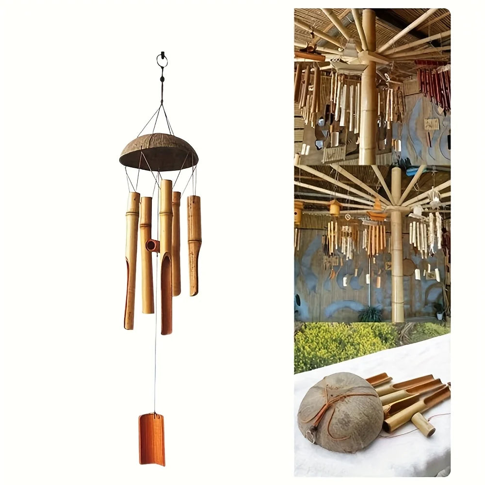 Bamboo Wind Chimes Outdoor Garden Home Decor Hanging Ornament