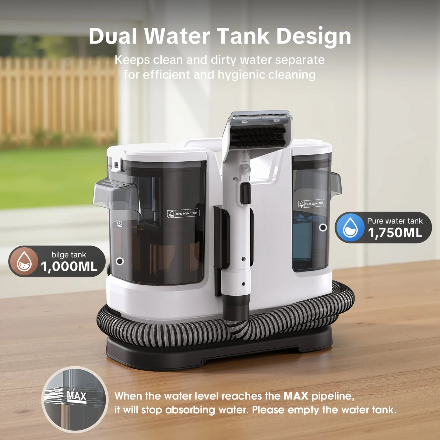 Lubluelu V8 Instant Heated Carpet Cleaner With Powerful 15KPa Suction
