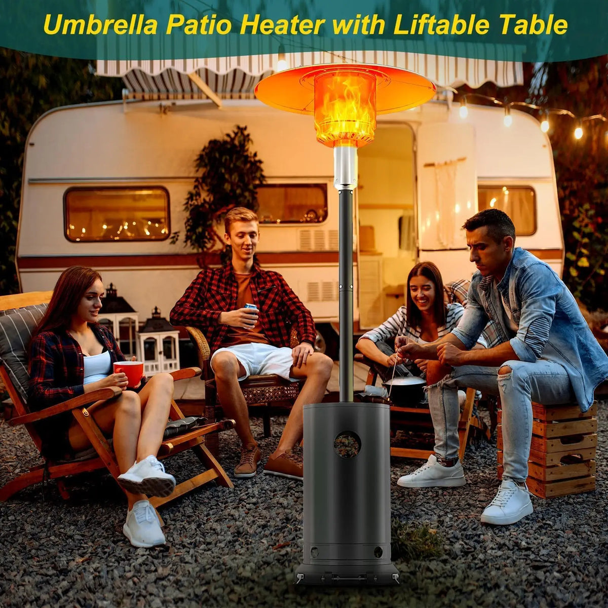HiMISS Wind Resistant Propane Patio Heater With Triple Safety Protection