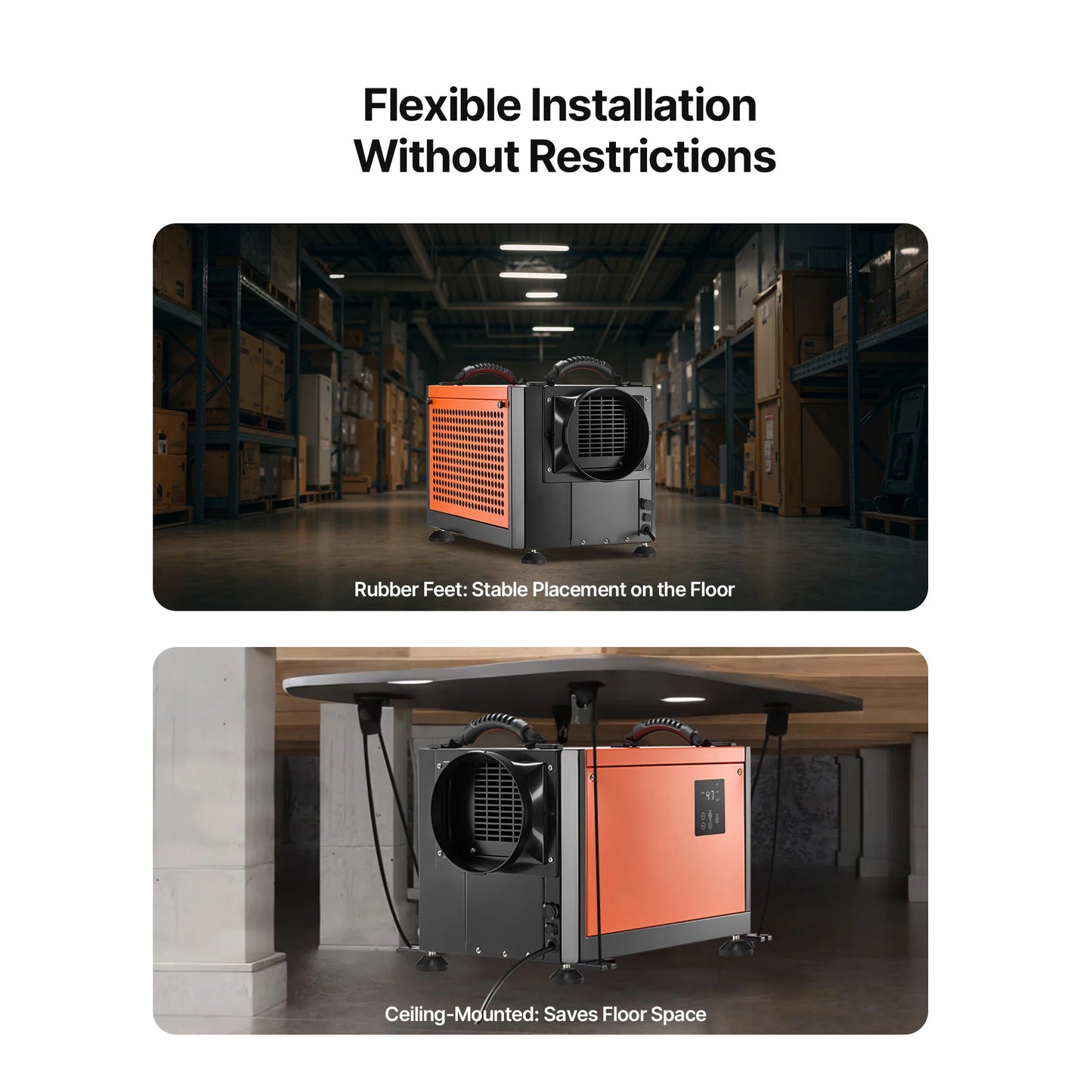 SucceBuy Commercial Dehumidifier With Drain Hose For Crawl Space Storage