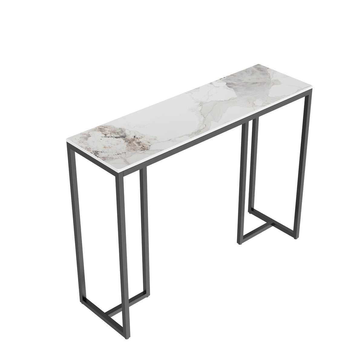 Modern Marble Console Table With Metal Frame For Entryway