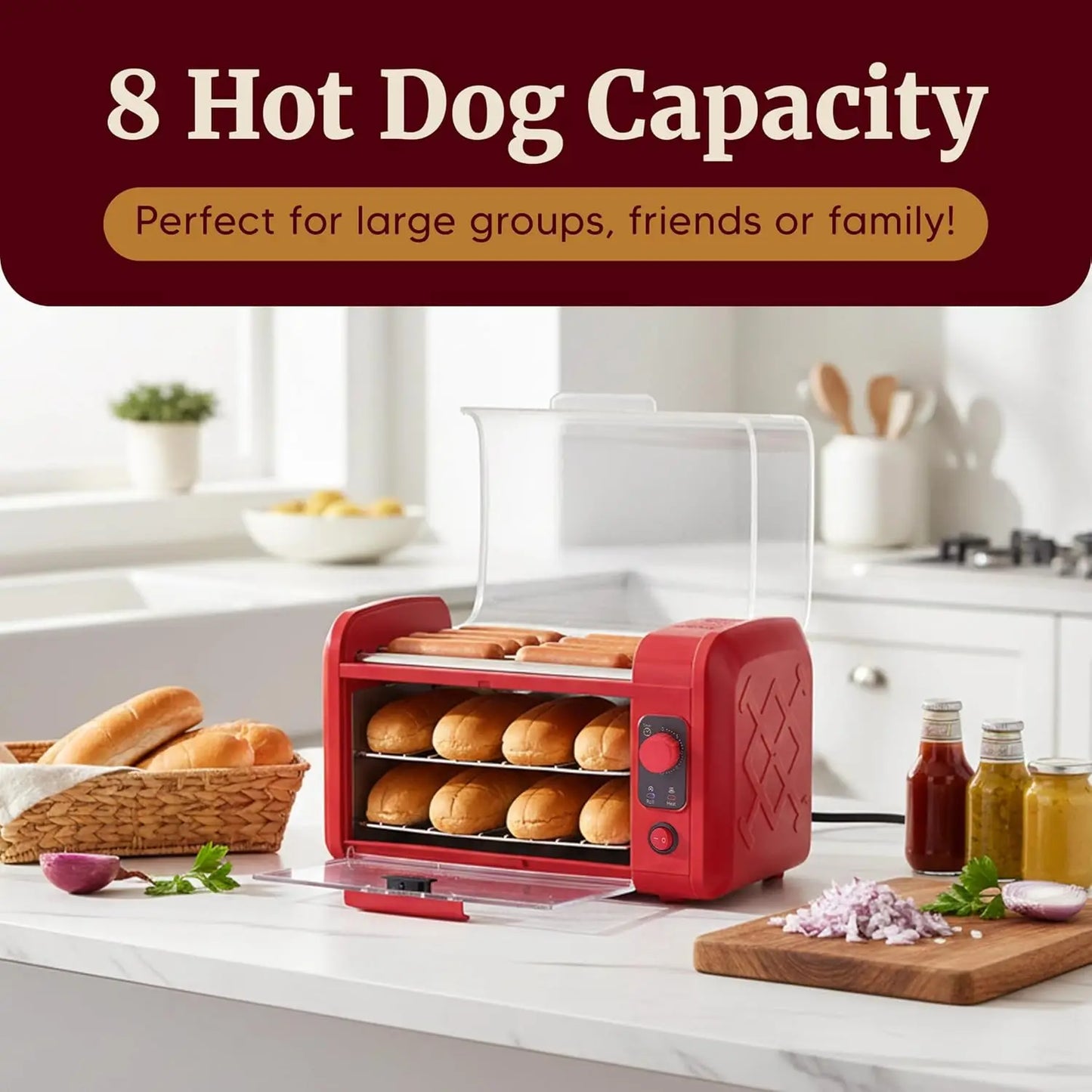 XMSJ Hot Dog Roller Toaster Oven With 30 Minute Timer