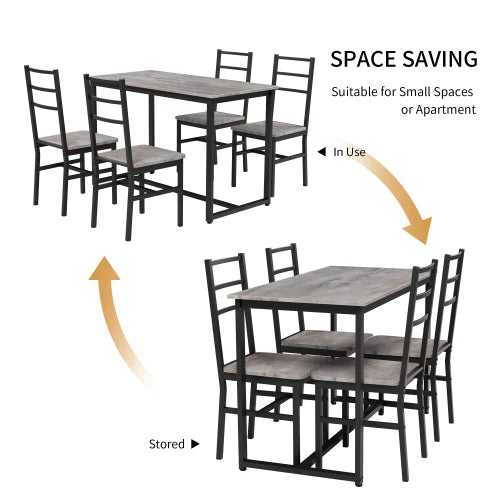 Dining Table Set For 4 Farmhouse Dinette With 4 Chairs