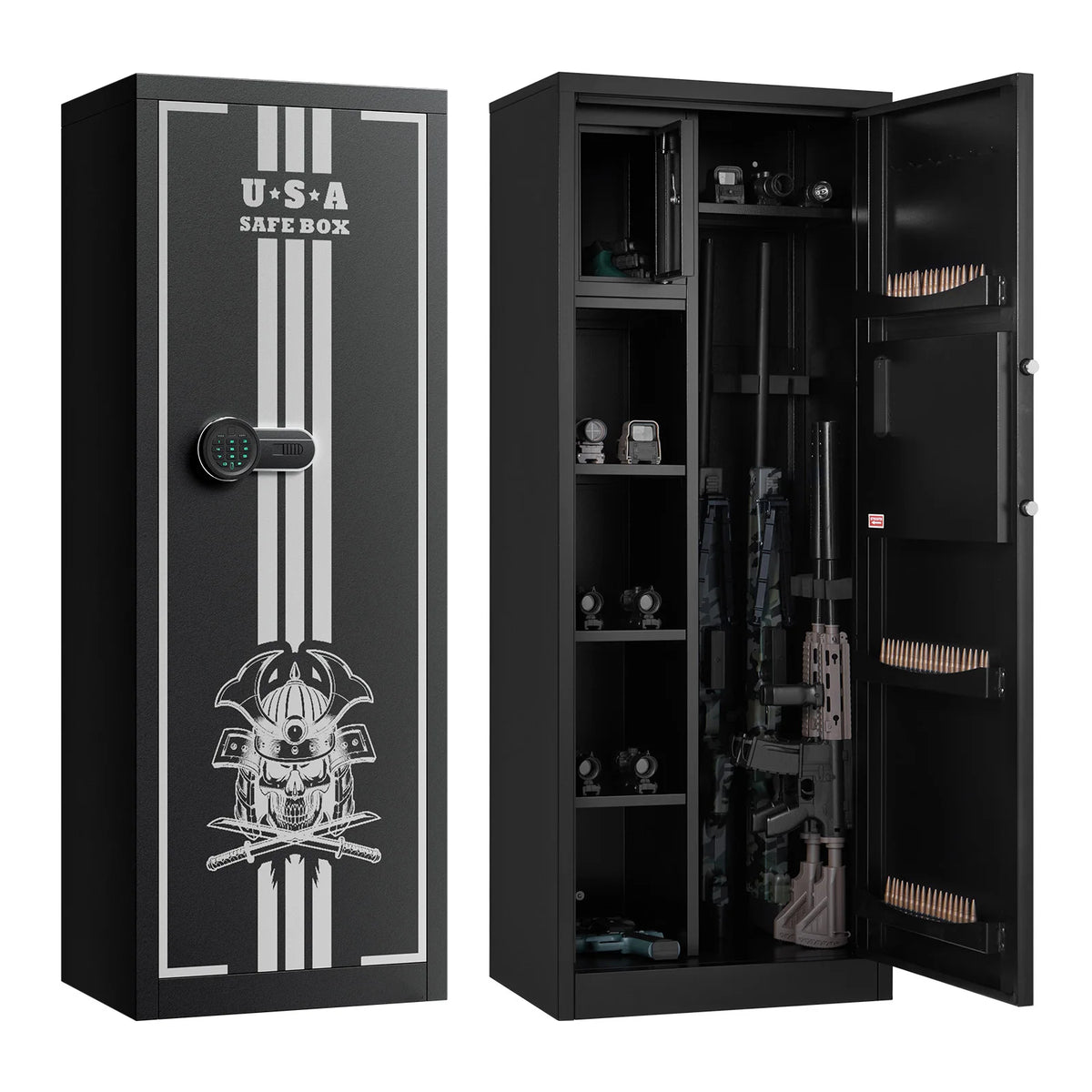 SucceBuy Fireproof 4 Gun Long Gun Cabinet Digital Lock