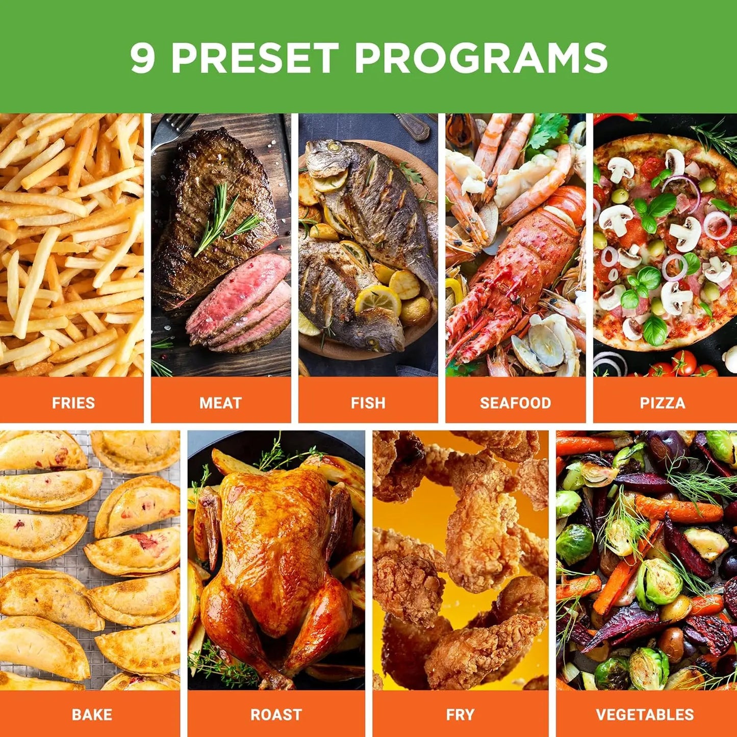 XMSJ Dual Zone Air Fryer With Transparent Window 9in1 Presets