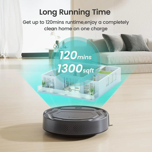 XMSJ Robot Vacuum Cleaner 2200Pa Suction With WiFi Alexa Control Anti-Collision