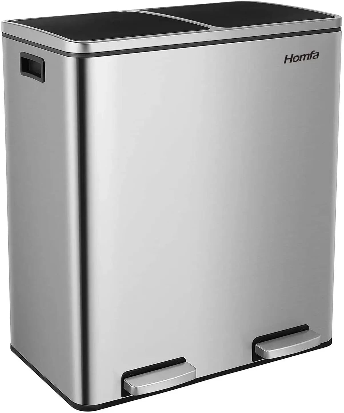 Stainless Steel Kitchen Trash Can Dual Recycling Bin With Soft Close Lid