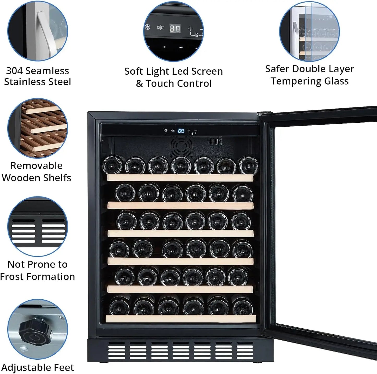 XMSJ Dual Zone Wine Cooler With Digital Touch Screen