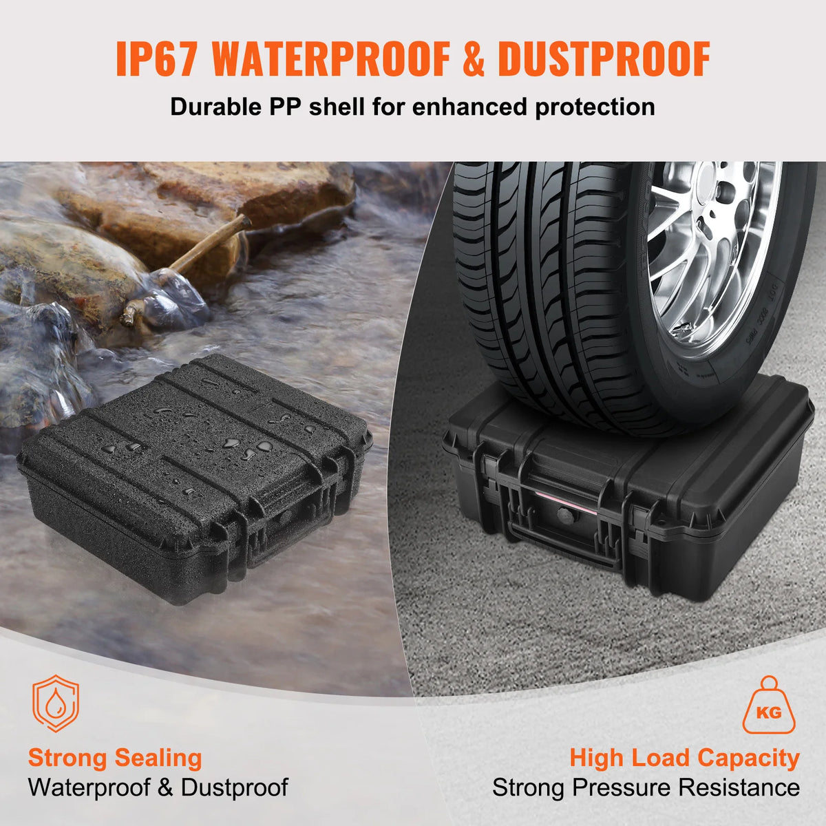 Succebuy Waterproof Hard Pistol Case With PU Foam Lining