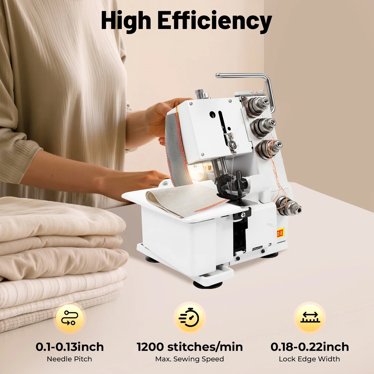 Four Thread Overlocking Sewing Machine For Cotton Silk Denim Fabrics