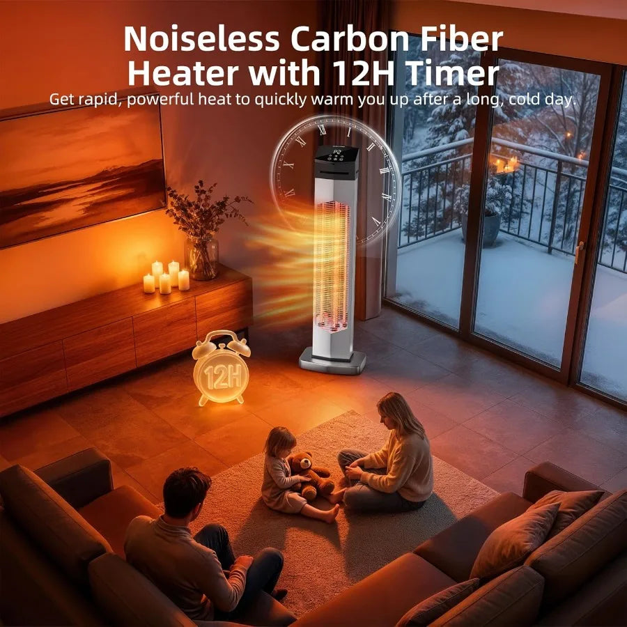 Outdoor Infrared Patio Heater with Remote Timer and Waterproof Protection