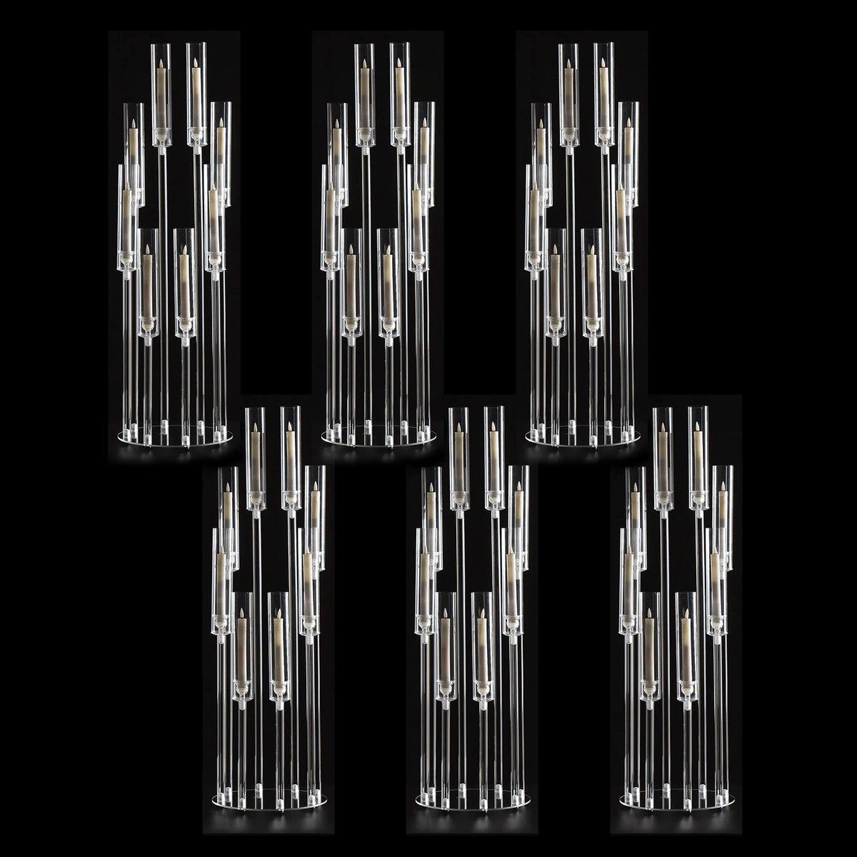 VINCIGANT Clear Acrylic Eight Arm Floor Candelabra Wedding Centerpiece