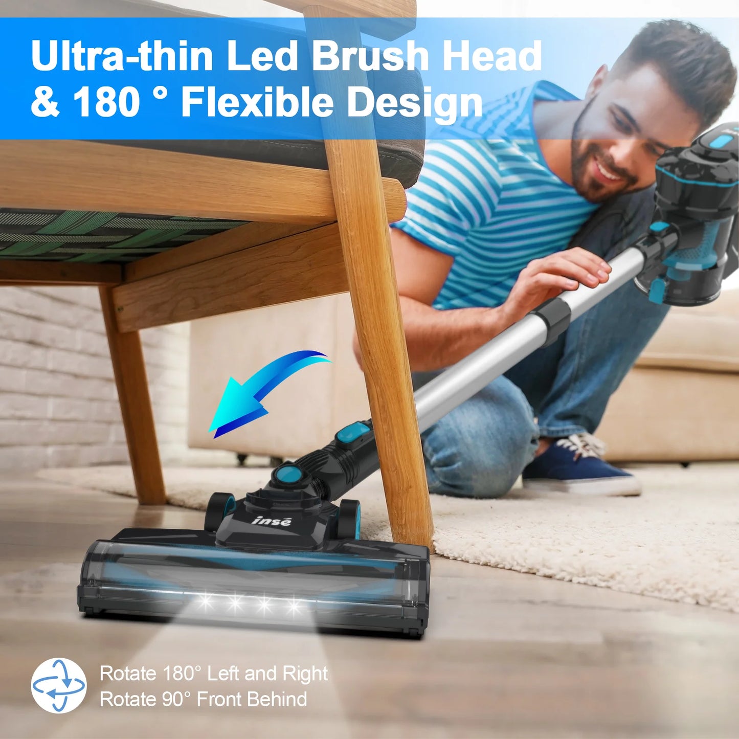 INSE V770 Cordless Vacuum Cleaner 20KPa 40min 6 In 1