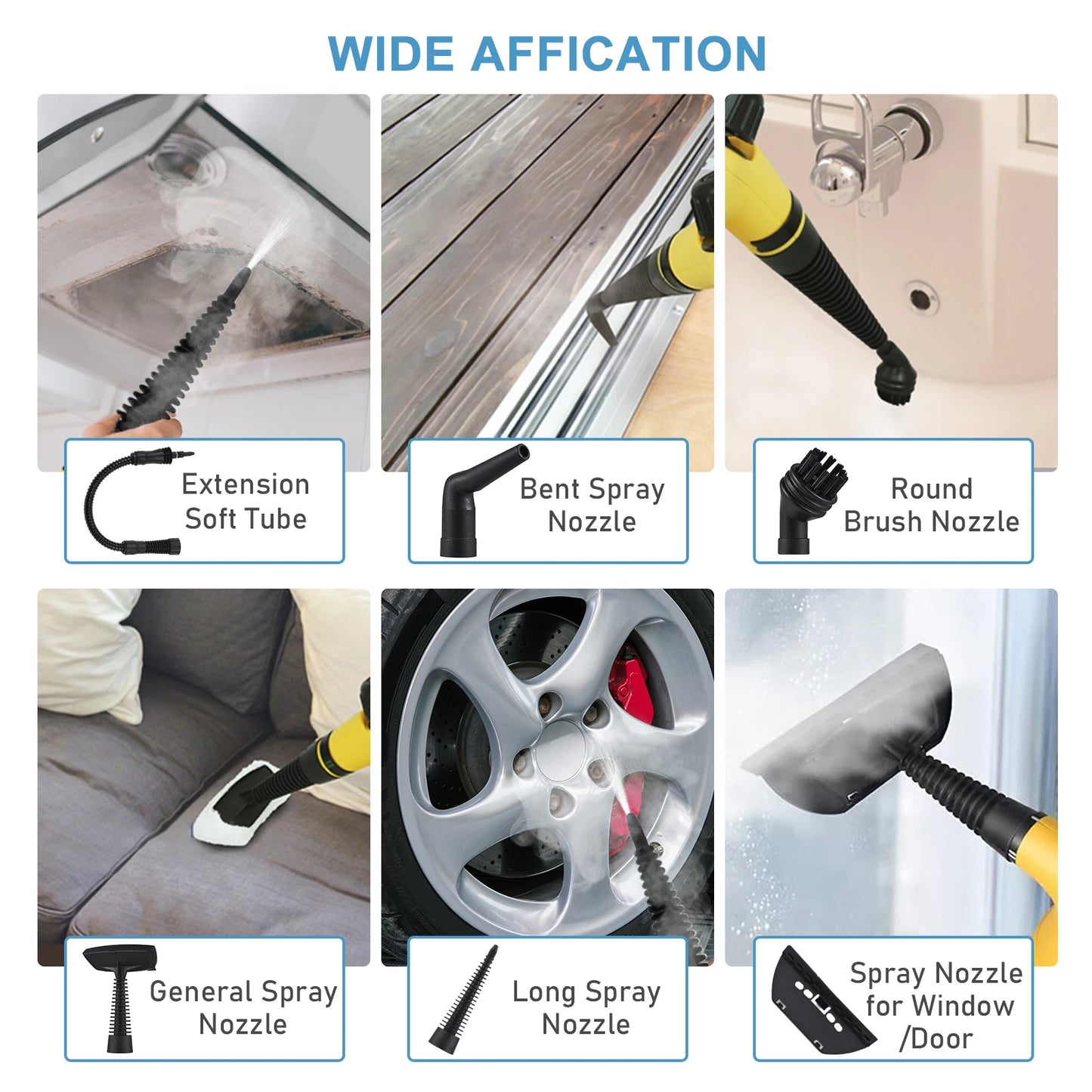 Romellar Portable Handheld Steam Cleaner 1050W High Temperature Pressurized