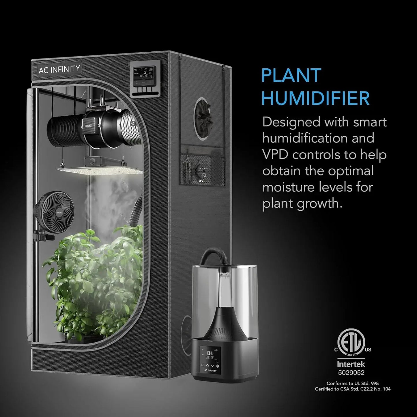 XMSJ CloudForge T3 Plant Humidifier VPD Humidity Controls