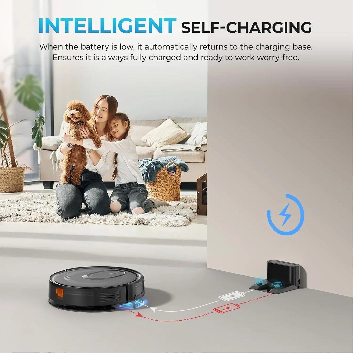 XMSJ 2 In 1 Robot Vacuum And Mop Combo With 4200Pa Suction