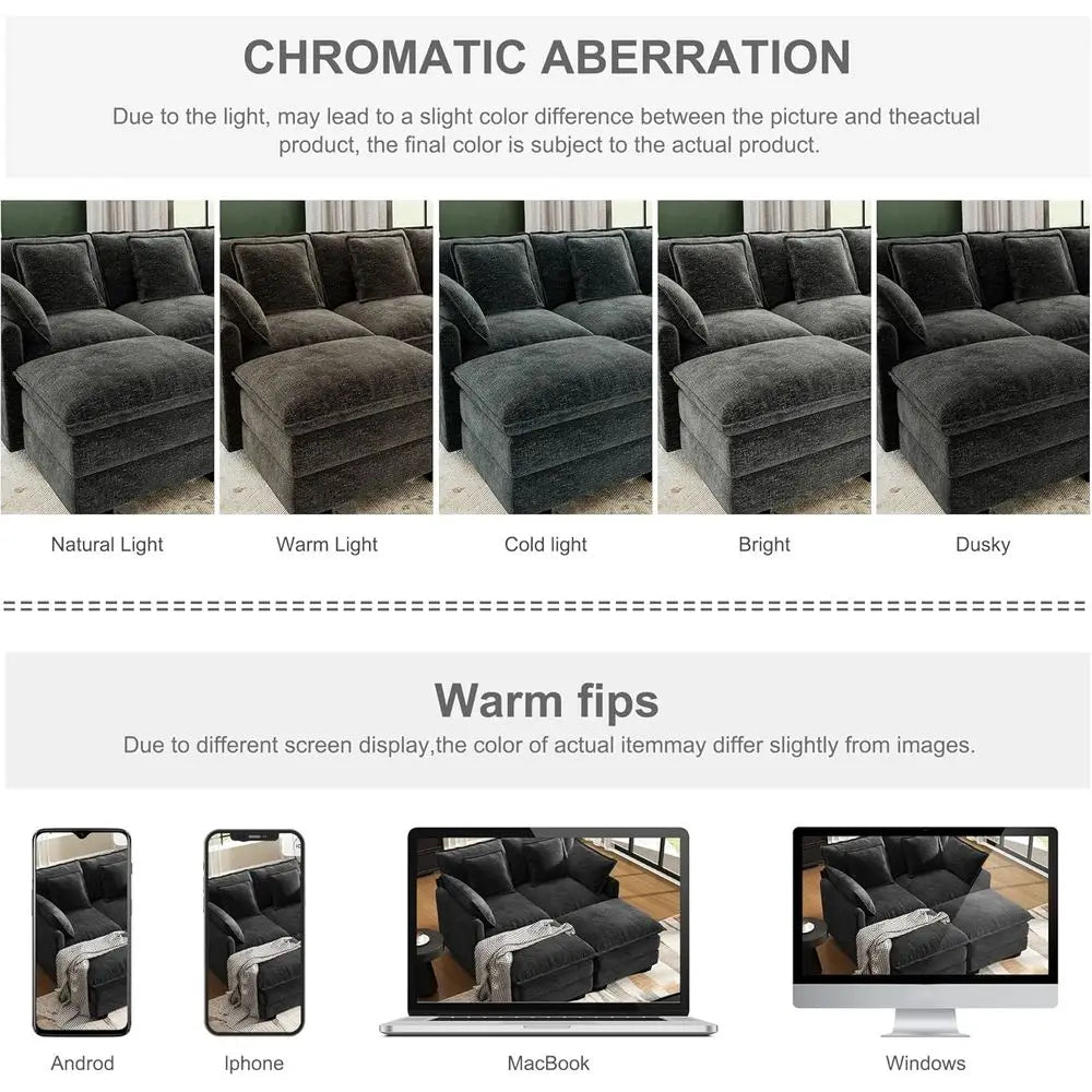 Cloud Couch Loveseat Sectional Sofa With Removable Pillows And Ottomans
