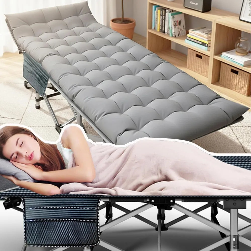 NBVCX Heavy Duty Folding Camping Cot Mattress 500 Lb Capacity