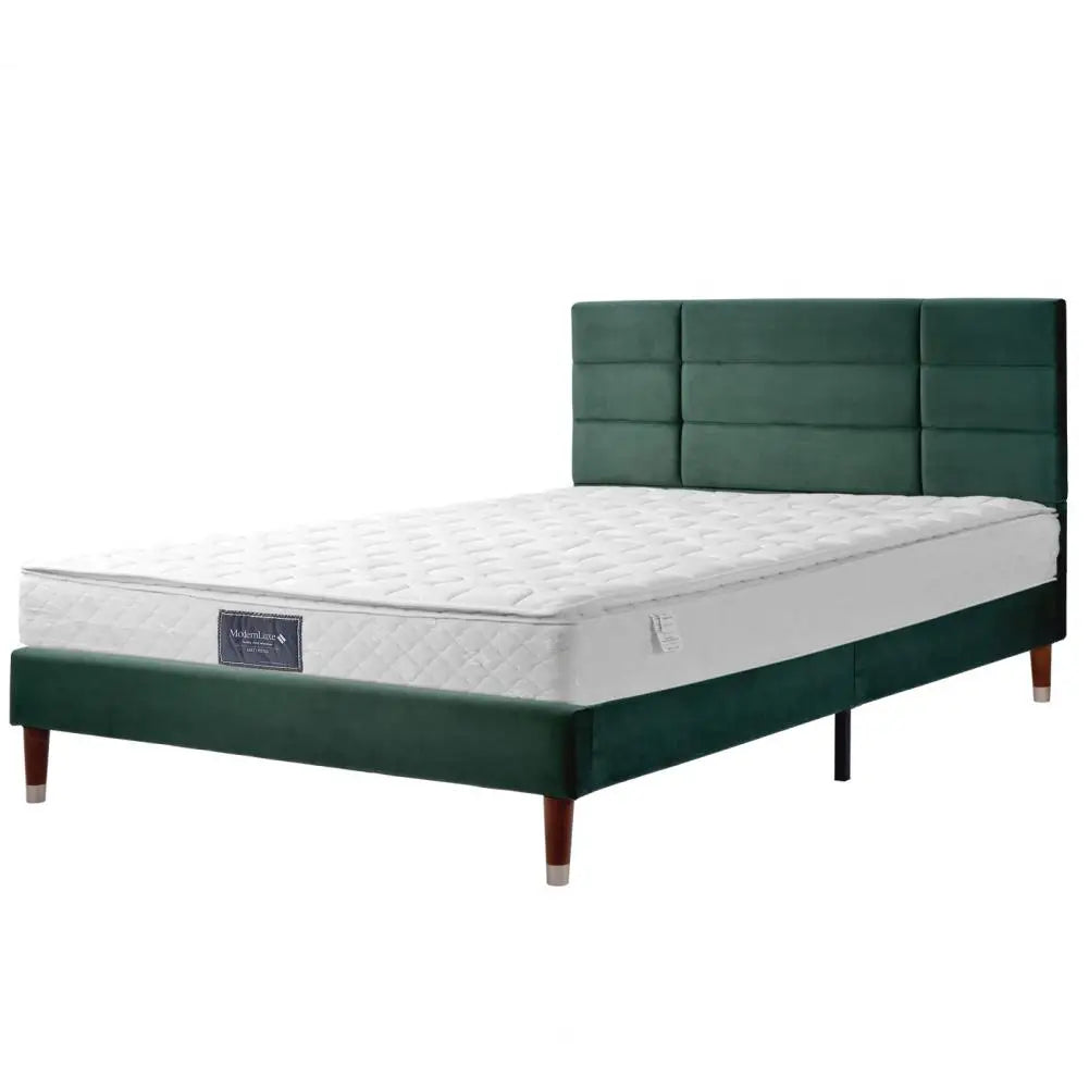 Bed Frame With Soft Headboard And Charging Station Metal