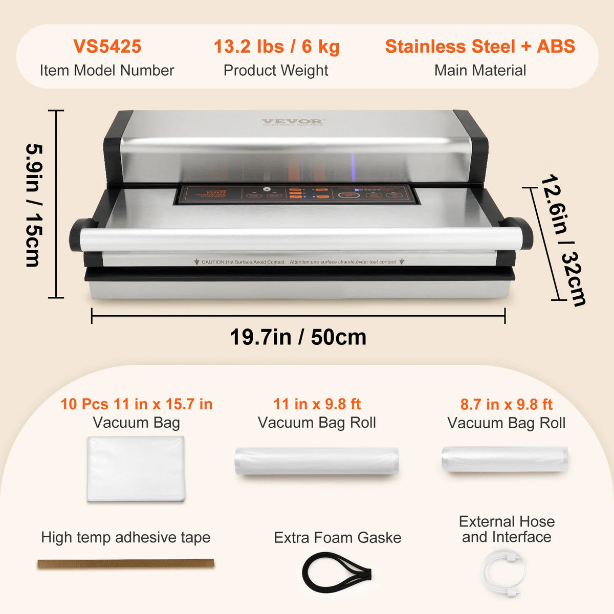 SucceBuy Commercial Automatic Food Vacuum Sealer With Bag Roll Cutter