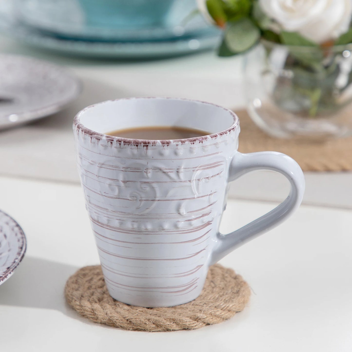 Malacasa Ceramic Dinnerware Set With Plates Bowls And Mugs